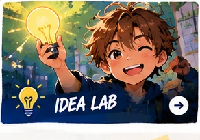 Anime student imagining a new idea