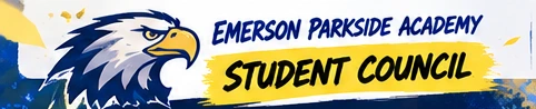 Emerson Parkside Academy Student Council with eagle mascot